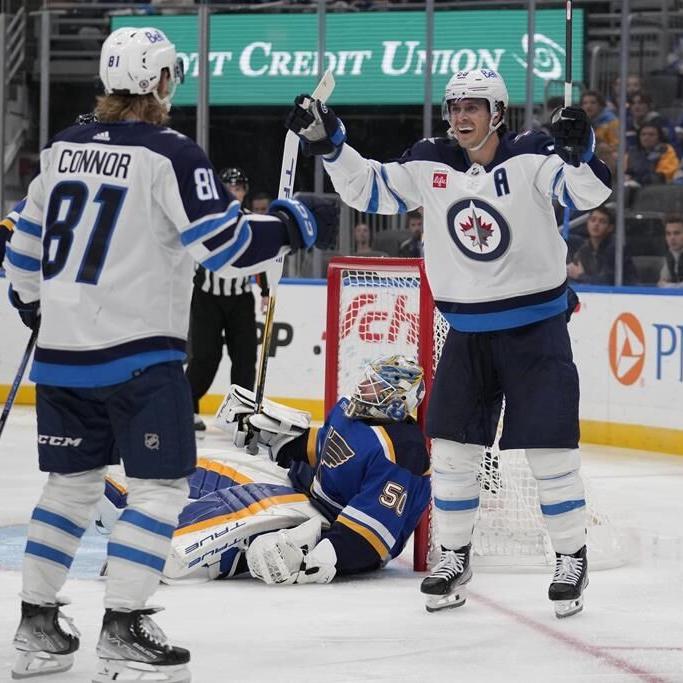 Connor scores twice as road Jets beat Blues 5-2